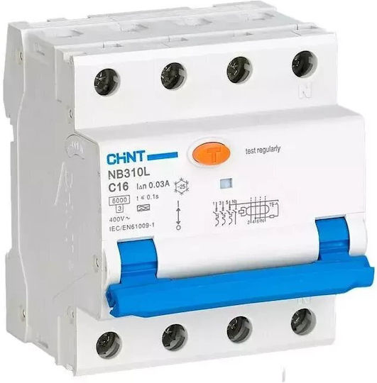 Întrerupător automat Chint Rcbo Nb310l/3n 3p+n C32 30ma A 6ka Nb310l3pn30maa32c