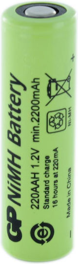 Rechargeable Battery Gp R6 Aa 220aah-b 2200mah Nimh 1pc Bulk Industrial Gp