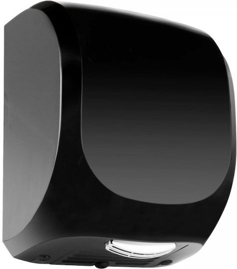 Uscător de mâini din policarbonat ABS 1400 W cu senzor, ultra silențios, negru lucios, 33 x 26.5 x 17 cm