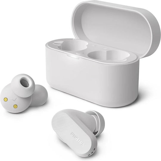 Philips TAT3509 In-ear Bluetooth Handsfree Ακουστικά με Αντοχή στον Ιδρώτα και Θήκη Φόρτισης Λευκά