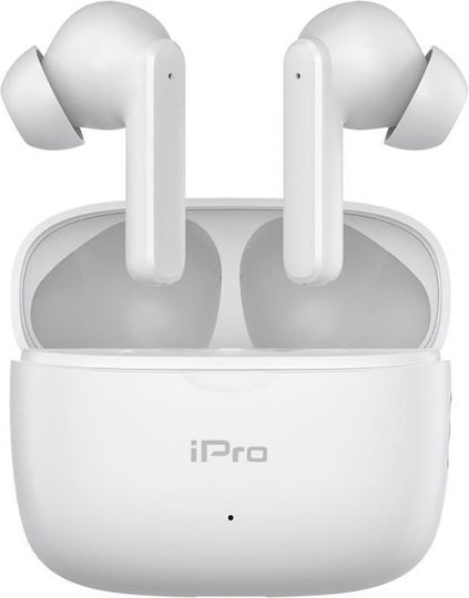 iPro TW300 Plus In-ear Bluetooth Handsfree Ακουστικά με Θήκη Φόρτισης Λευκά