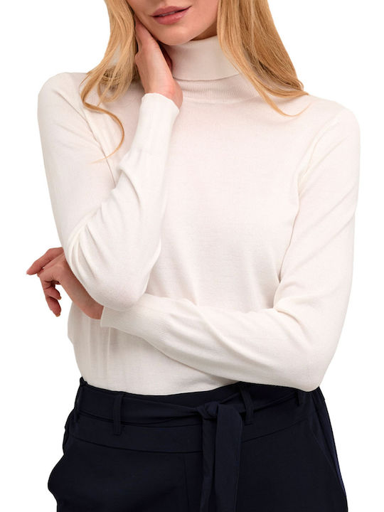 Kaffe Women's Sweater Turtleneck White