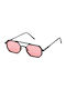 AV Sunglasses Moda Unisex Sunglasses with Black Metal Frame and Pink Mirror Lens 110-Moda Matt Black/Pink