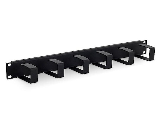Triton 19" Patchpanel 1HE 6x Kabelhaken 70x40 mm RAL7035