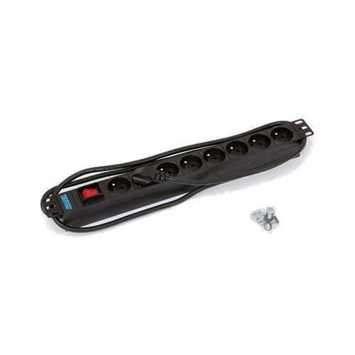 Triton 19" Distribution Panel 1u 8x230v Csn Switch Black 2m