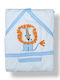 Babydom Baby Bath Towel Hooded in Cream with Blue Details 100x100cm