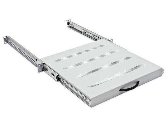19" Sliding Shelf Depth 650mm Load Capacity 45kg Black Ral9005