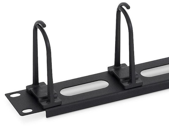 19'' Patchpanel 1HE 6x Große Snap-in-Anschlüsse Ovale Löcher Schwarz RAL9005