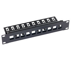 Panou de Conexiuni Modular Triton 10' 1u pentru Până la 10 Keystone Jacks Deschidere 14.8x17.5mm Panou de Conexiuni Modular Triton 10' 1u pentru Până la 10 Keystone Jacks Deschidere 14.8x17.5mm
