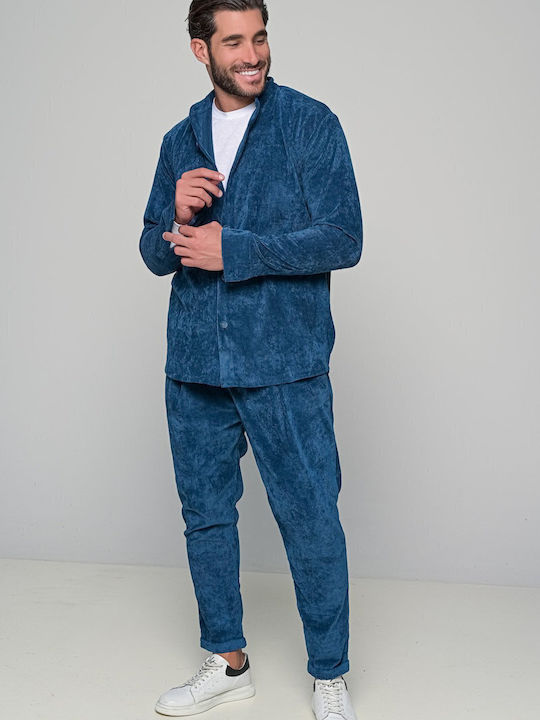 Σετ Παντελονι Πουκαμισο Corduroy Ben Tailor Μπλ...