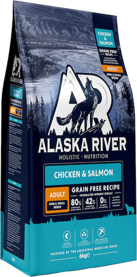 Alaska River 6kg Ξηρά Τροφή χωρίς Σιτηρά για Ενήλικους Σκύλους Μικρόσωμων Φυλών με Κοτόπουλο και Σολομό