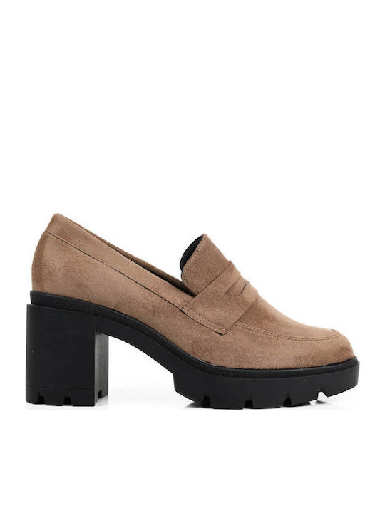 Ligglo Suede Γόβες με Μεσαίο Τακούνι Animal Print