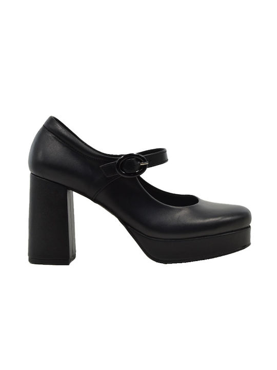 Ragazza Leather Black Heels