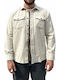 Langärmeliges Denim Overshirt Beige