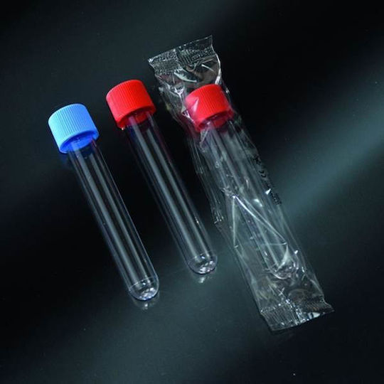 Пластмасови тръби Ps 10ml 100x16mm кръгло дъно и винтова капачка стерилизирани
