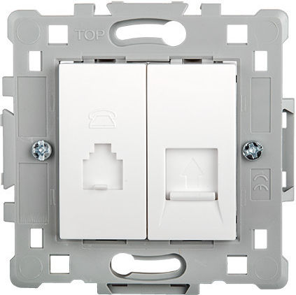 Elmark Priză De Rețea Single RJ45 Fără Cadru În Culoare Albă 0646