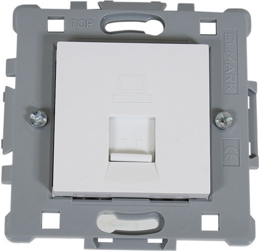 Elmark Einzeln Netzwerksteckdose RJ45 Ohne Rahmen in Weiß Farbe 0624