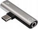 Akyga Usb-c M To Usb-c F 3.5mm Jack Dac Adapter