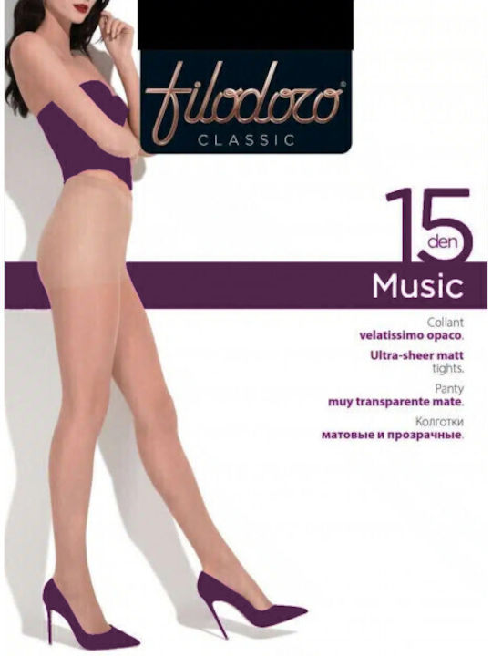Filodoro Women's Pantyhose Sheer Nero