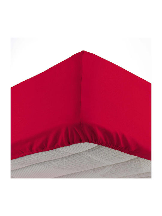 Douceur d'Intérieur Σεντόνι Μονό με Λάστιχο 90x190εκ. Rouge