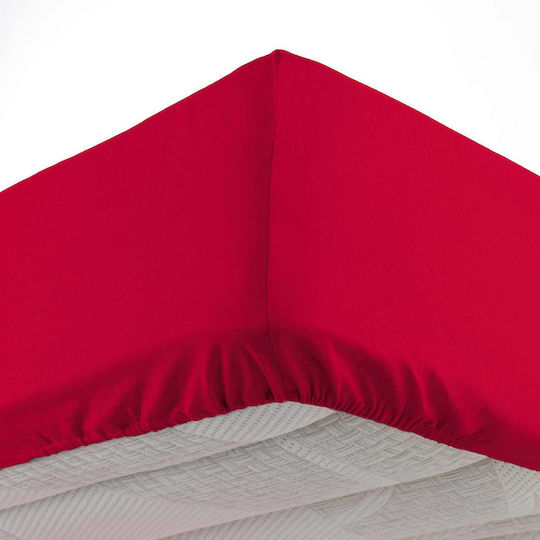 Douceur d'Intérieur Σεντόνι Μονό με Λάστιχο 90x190εκ. Rouge