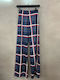 Women's Flared Checked Blue Pantaloons