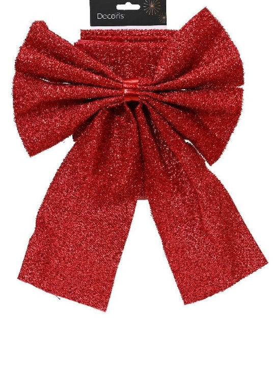 Fertige Weihnachtsstoff-Türschleife Elastisch Rot 34x39cm