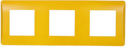 Elmark Switch Frame 3 Positions in Yellow Color 06324