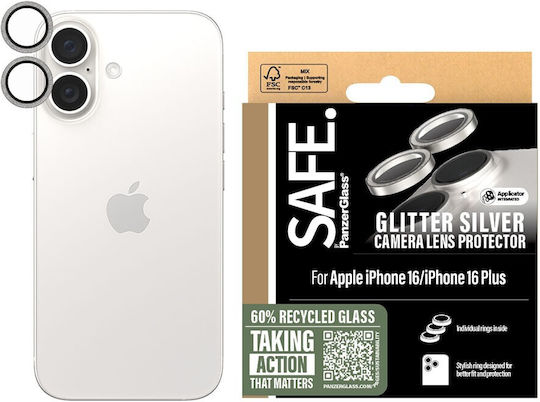 SAFE by PanzerGlass Safe Προστασία Κάμερας Tempered Glass Ασημί για το iPhone 16 / 16 Plus