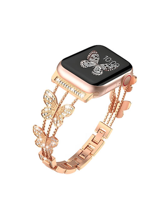 Leewello LW-379 Каишка Неръждаема стомана Розово злато (Apple Watch 44/45/46mm/Ultra 49mm)