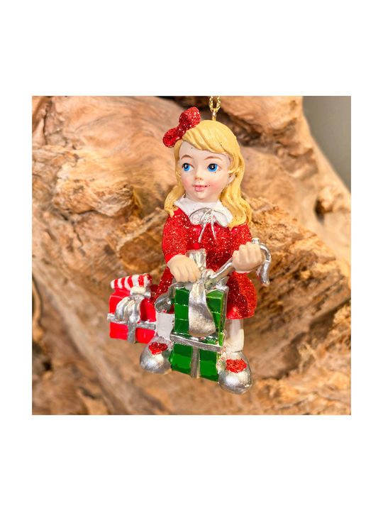 Hanging Figure Ornament Ceramic Red