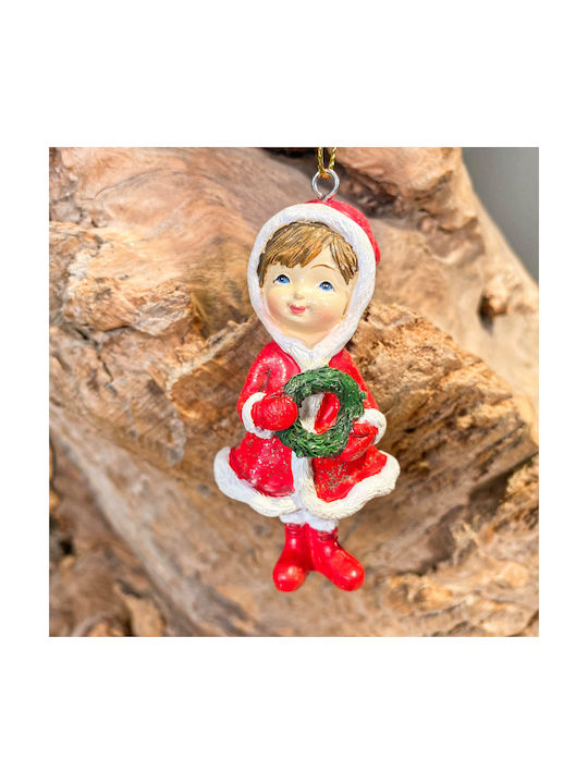 Hanging Figure Ornament Ceramic Red