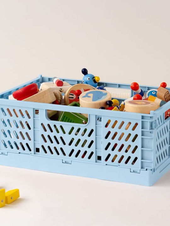 Kiokids Παιδικό Κουτί Αποθήκευσης Πτυσσόμενο από Πλαστικό Γαλάζιο 40x30x15cm