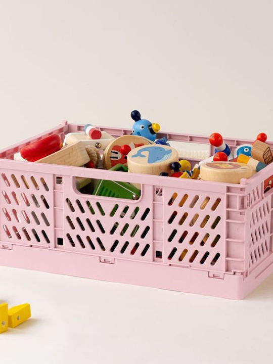 Kiokids Children's Folding Storage Box made of Plastic Pink 40x30x15cm 1pcs