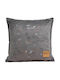 Madi Μαξιλάρι Καναπέ Petra από Βελούδο Dark Grey 45x45εκ.