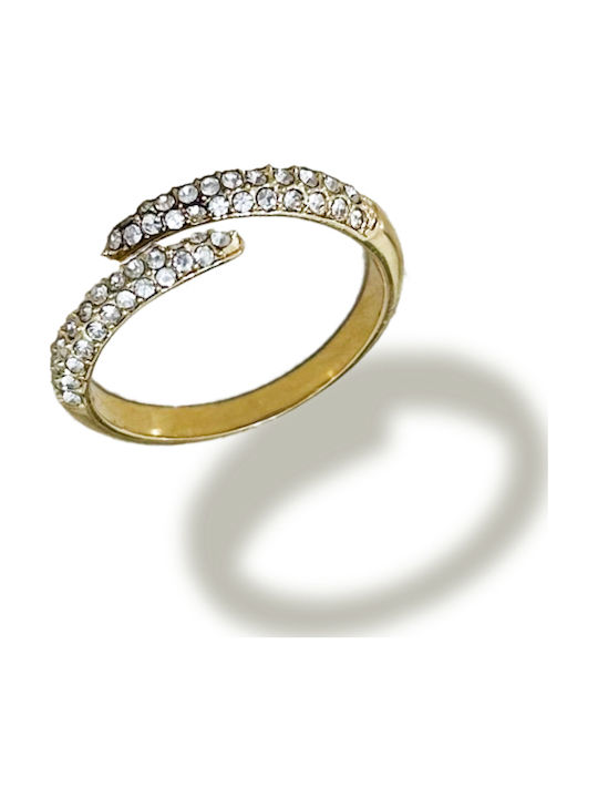 Callajewels Γυναικείο Δαχτυλίδι με Ζιργκόν από Ατσάλι Επιχρυσωμένο