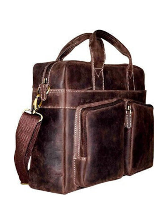 Leather Men's Brown Briefcase