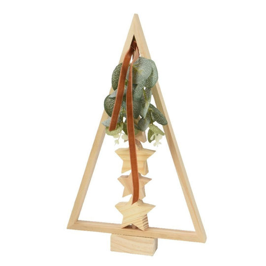 Christmas Decorative Wood Tree 34cm Green