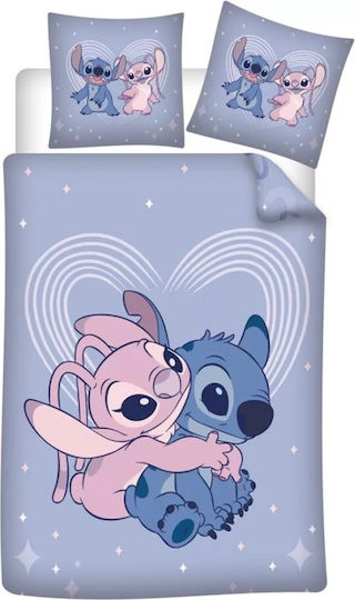 Aymax Lilo & Stitch Комплект Детски Плик за Завивка Единичен с Калъфка Лилав 140x200бр