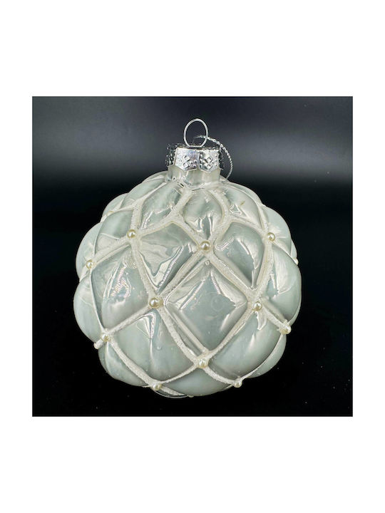 Hanging Ball Ornament Ornament Glass Silver 10cm