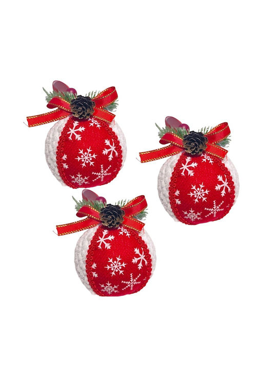 Hanging Ball Ornament Ornament White Set 3pcs