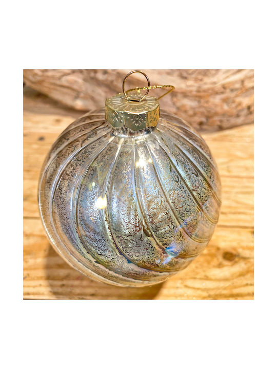 Hanging Ball Ornament Ornament Glass Gold 12cm