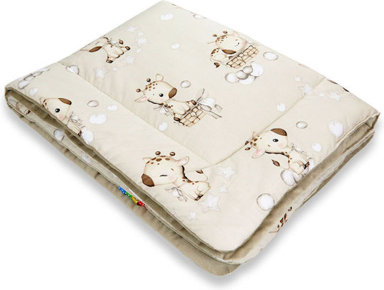 Maboo Одеяло Детски пелени за пелени Велур Бежов Velvet Cute Giraffes 75x100см.