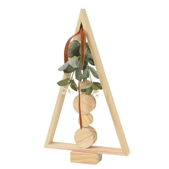 Christmas Decorative Wood Tree 58cm Green Tabletop