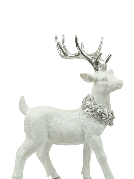 Zen Collection Christmas Plastic Figure Reindeer White Height 24cm