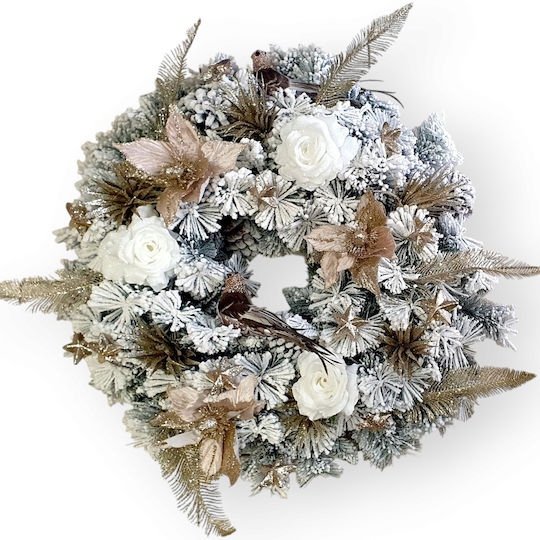 Ambalaz Christmas Lighted Decorative Wreath Battery Powered 80cm