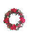 Ambalaz Christmas Fabric Lighted Decorative Wreath Battery Powered 80cm