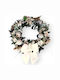Ambalaz Christmas Fabric Lighted Decorative Wreath Battery Powered 80cm