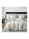 Beauty Home Duvet Cover Set Cotton Satin Queen with 2 Pillowcases 230x250 Art 12610 Giovanni Grey