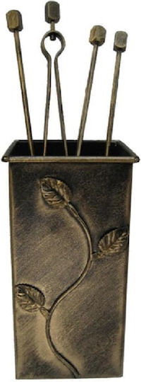 GTMED Fireplace Tool Set with Bucket Black